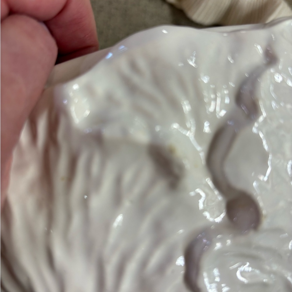 White Ceramic Cabbage Whittier Pottery Tureen with Lid and Ladle - Picture 9 of 16